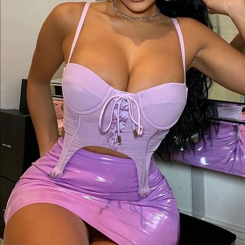 Bustier style top.